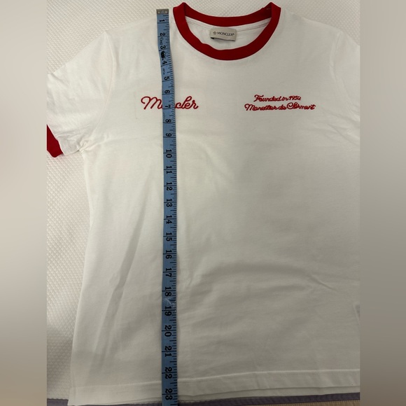 Moncler Cotton White T-shirt, Size XS - Picture 6 of 7